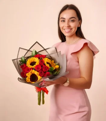 ramo-de-rosas-y-girasoles-ecuador